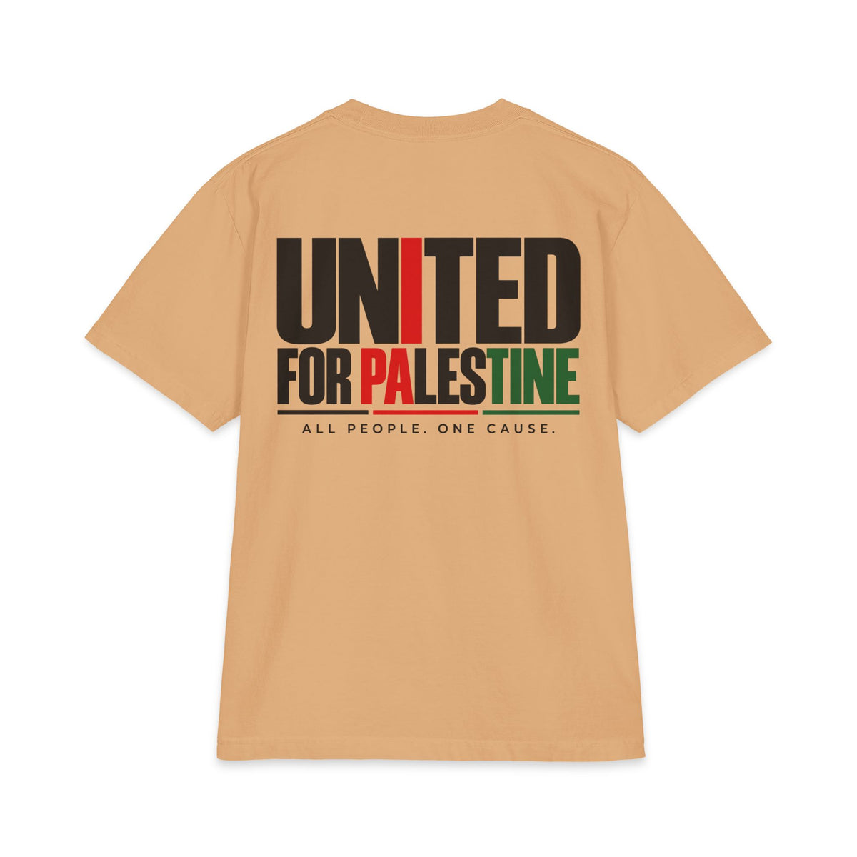 Muslim By Nature United For Palestine t-shirt back design detail
