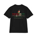 Muslim By Nature Free Palestine t-shirt in black, front print reading Palestinians By Name Warriors By Nature