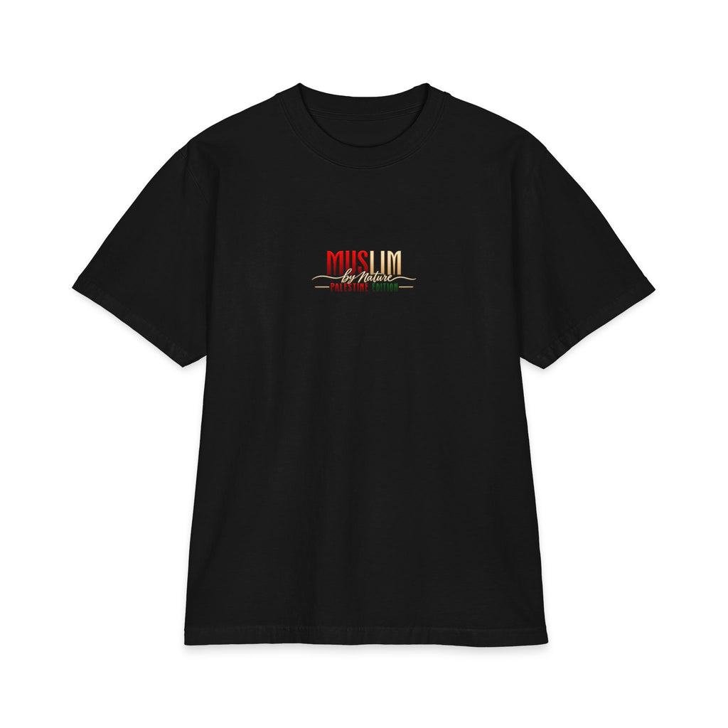 Muslim By Nature Free Palestine t-shirt back design detail
