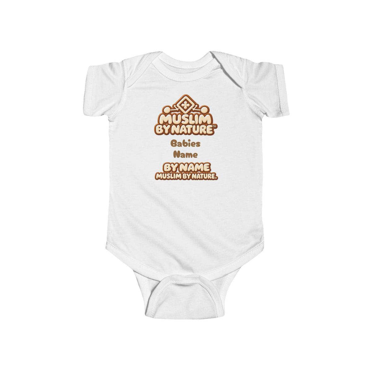 Muslim By Nature™ — Personalized "By Name, Muslim By Nature" Baby Onesie