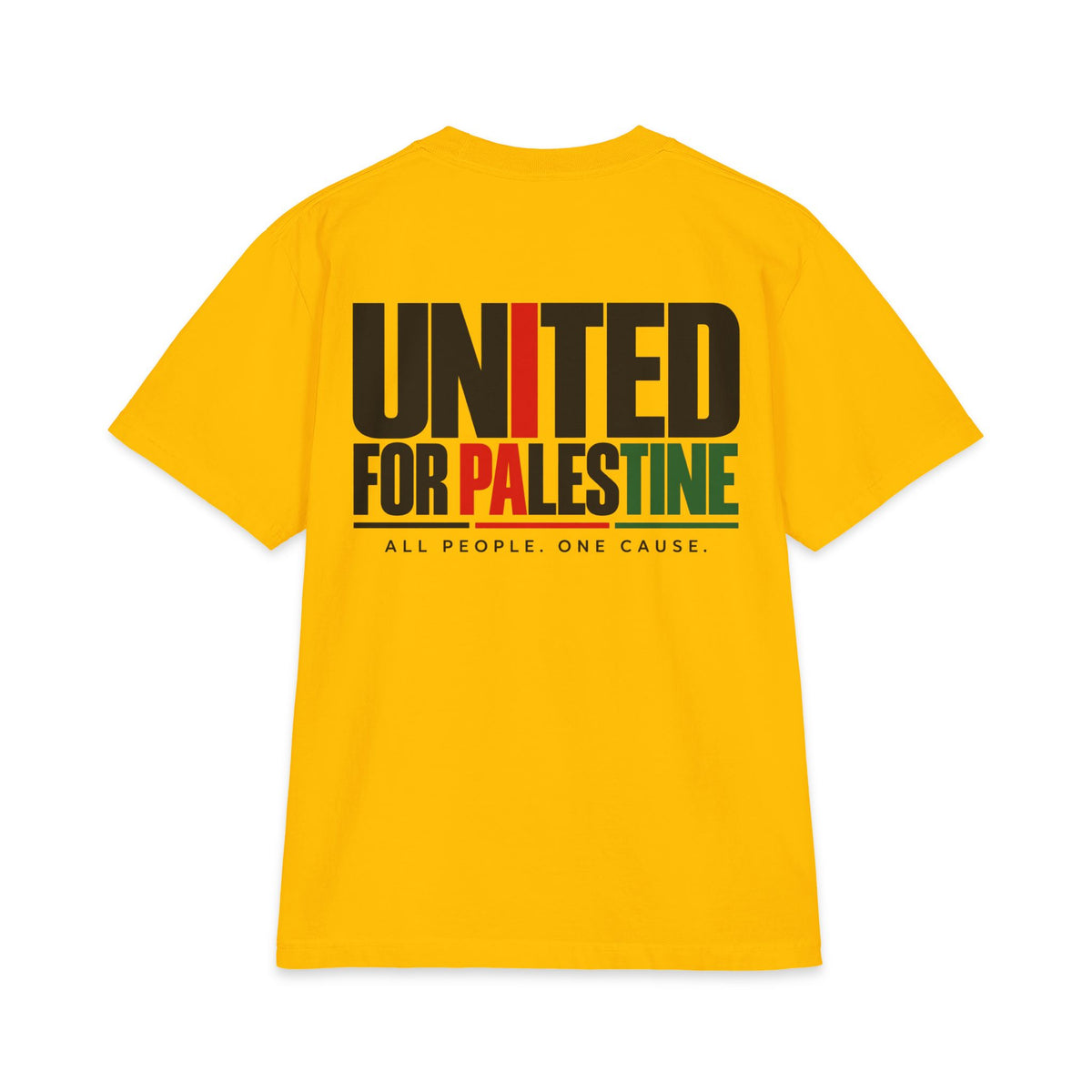 Muslim By Nature United For Palestine t-shirt close-up front print detail